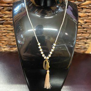 Beaded Necklace Cowrie Shell Style Pendant